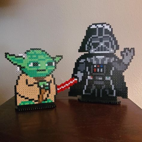 Yoda Perler Beads, Storm Trooper Perler Bead Pattern, Perler Bead Art Star Wars, Star Wars Perler Bead Patterns Baby Yoda, Stormtrooper Perler Beads, Dark Vader Perler Beads, Diy Perler Bead Crafts, Diy Perler Beads, Perler Bead Art