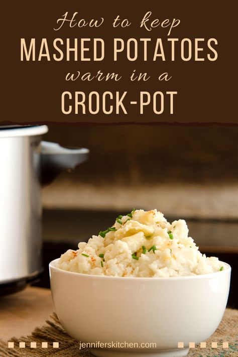 Is it your turn to host the family this holiday season? Wondering how to have dinner ready on time and not miss out on the fun? Here's how to keep mashed potatoes warm in a crock pot or slow cooker for at least 4 hours while you prepare the rest of Thanksgiving dinner. Let your crockpot do the work! Find more helpful tips and vegan holiday recipes on jenniferskitchen.com #jenniferskitchen #holidaytips #thanksgivingdinner #mashedpotatoes #crockpot Keeping Mashed Potatoes In Crockpot, Keep Mashed Potatoes Warm In Crock Pot, Keeping Mashed Potatoes Warm In Crockpot, How To Keep Mashed Potatoes In Crockpot, Reheat Mashed Potatoes In Crockpot, How To Keep Mashed Potatoes Warm, Mashed Potatoes In A Crockpot, Potatoes In A Crockpot, Frozen Mashed Potatoes