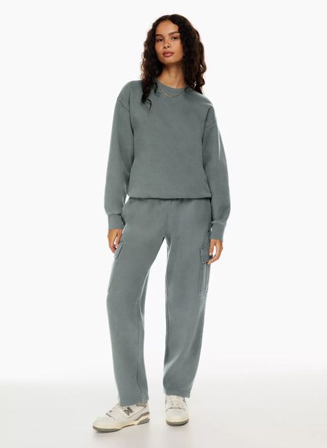 COZY FLEECE MEGA WIDE CARGO SWEATPANT | Aritzia Cargo Sweatpants, Denim Vans, Printed Dress Shirts, Comfy Pants, Triangle Bralette, Sweater Dress Midi, My Bag, Lounge Shorts, Active Wear Leggings