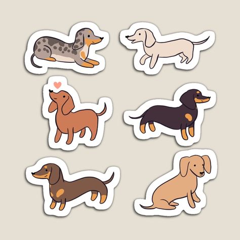 Sausage Dog Cartoon, Cute Dachshund Drawings, Dog Cute Illustration, Daschund Illustration, Sausage Dog Illustration, Funny Pet Memes, Dachshund Sticker, Cute Dog Stickers, Arte Dachshund