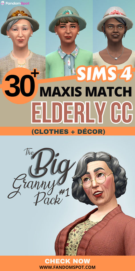 From CAS items to elderly decor, this custom CC list has almost everything you could ever ask for (and a whole lot more) for your grandma & grandpa sims. Sims 4 Cc Elderly Clothes, Sims 4 Housewife Aspiration, The Sims 4 Cc Elder Clothes, Old Sims 4 Cc, Sims 4 Cc For Elders, Sims 4 Elderly Clothes, Ts4 Cc Elder Clothes, Elder Sims 4 Cc Clothes, Sims 4 Nifty Knitting Cc