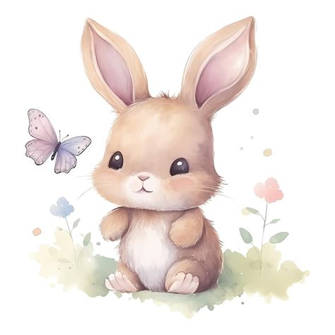 Vector watercolor vector cute baby bunny... | Premium Vector #Freepik #vector #watercolor-bunny #watercolor-rabbit #cute-bunny #bunny Baby Bunny Drawing, Baby Bunnies Drawing, Bunny Vector, Watercolor Rabbit, Bunny Watercolor, Watercolor Vector, Puppy Drawing, Bunny Drawing