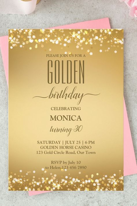 Adults birthday party elegant gold minimalist invitation instant download Golden Birthday Invitation Template, Golden Birthday Party Invitations, 20th Golden Birthday Ideas, 24 Karat Gold Party, 24 Karat Birthday Theme, Golden 18th Birthday Ideas, 24 Karat Birthday, White And Gold Theme Party, Golden Birthday Ideas For Women