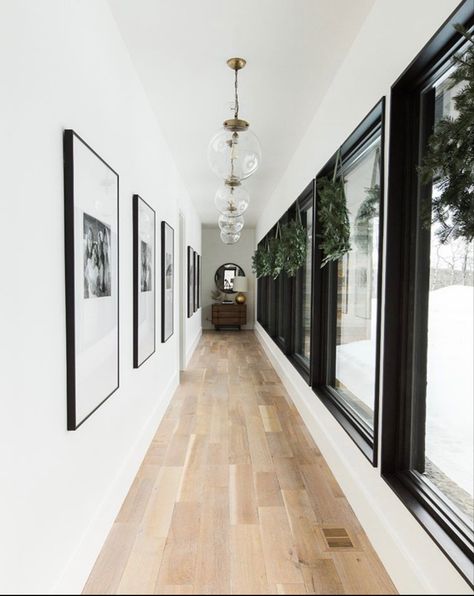 Studio Mcgee Hallway, Hallway Inspiration, Narrow Hallway Decorating, Hallway Ideas Entrance Interior Design, Hallway Ideas Colour, Divine Design, Mediterranean Home, Hallway Lighting, Hallway Ideas Entrance Narrow