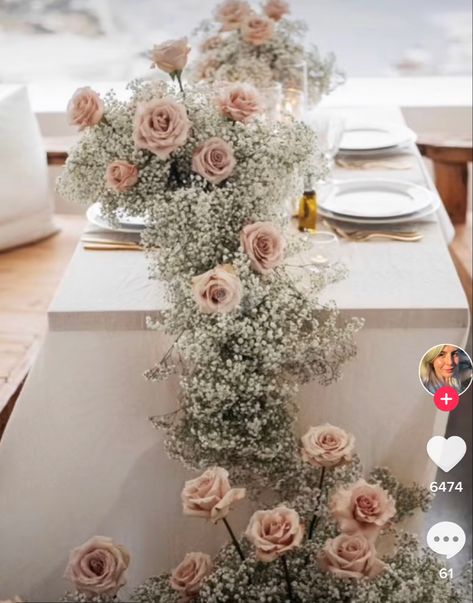 Gypsophila Wedding, Floral Installation, Bridal Table, Perth Australia, Wedding Mood Board, Baby's Breath, Wedding Mood, The Isle, Wedding Deco