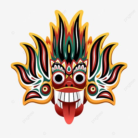 Sri Lankan Mask, Dancer Clipart, Indian Flag Pic, Mask Illustration, Mask Png, Devil Mask, Hand Lettering Styles, Mask Dance, Mask Drawing