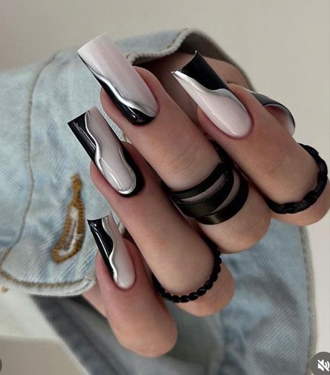 Long Square Nails, Punk Nails, Edgy Nails, Blush Nails, Nail Swag, New Year's Nails, Dipped Nails, Cross Reference, Fire Nails