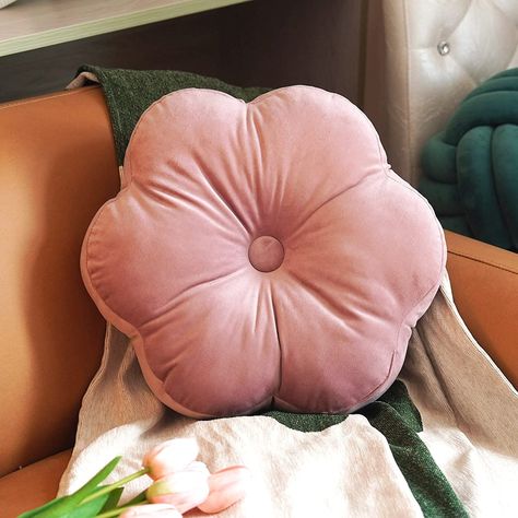 ARTMAGIC Flower Shaped Velvet Decorative Throw Pillow Cushion Ultra Soft Cute Floor Pillow for Couch Bed Sofa, Dusty Pink, 16x16 inch Flower Room Decor, Flower Cushion, Pillow For Couch, Pink Throw Pillows, Velvet Flowers, Flower Throw Pillows, Soft Cute, Pillows Flowers, Flower Pillow