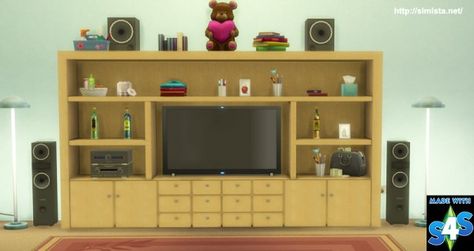 Simista: The Kahuna TV Cabinet Sims 4 City Living, Ts4 Mods, Sims 4 Blog, Tv Entertainment Centers, Sims 4 Children, Sims 4 Update, Sims 4 Cc Furniture, Sims 4 Cc Packs, Sims 4 Build