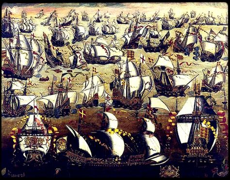 A massive Spanish fleet, known as the "Invincible Armada," set sail from Lisbon on May 19, 1588 on a mission to secure control of the English Channel and transport a Spanish invasion army to Britain from the Netherlands. The Invincible Armada consisted of 130 ships and carried 2,500 guns and 30,000 men, two-thirds of them soldiers. Spanish Armada, Tudor Era, Tudor History, English History, The Tudor, Historical Facts, British History, Cadiz, Royal Navy