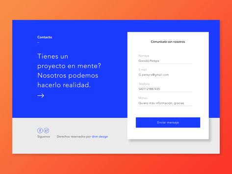 Contact form design, web user interface by Diego Morrongiello on Dribbble Contact Us Form Design, Enquiry Form Design, Landing Page Form Design, Contact Form Web Design, Contact Section Web Design, Form Ui Design Website, Form Design Ui, Website Form Design, Contact Us Ui Design