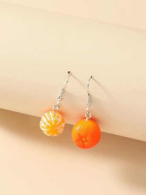 Fruit Charm Drop Earrings | SHEIN USA Tea Cup Earrings, Personality Gifts, Food Earrings, Celtic Knots, Fruit Earrings, Funky Earrings, Unusual Earrings, Orange Earrings, Fruit Tea