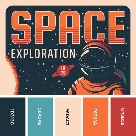 31 Retro Color Palettes for Throwback Designs - Color Meanings Vintage Colour Palette, Retro Color Palette, Halloween Fonts, Color Meanings, Color Palette Design, Retro Futuristic, Aesthetic Colors, Retro Futurism, Retro Color