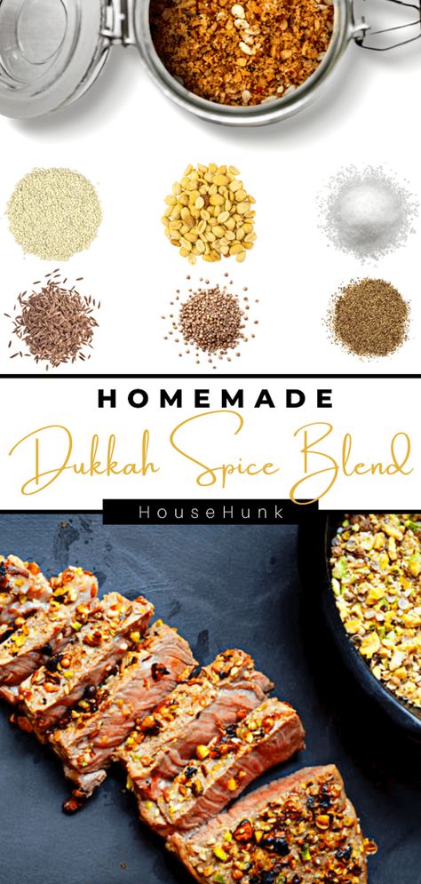 Spice up your dishes with this delicious and easy-to-make Homemade Dukkah recipe! This aromatic and nutty Egyptian spice blend is perfect for adding a flavorful and slightly crunchy topping to roasted veggies, meats, salads, dips, and more. With just a few simple ingredients and steps, you can make your own Dukkah at home and impress your taste buds! #Dukkah #HomemadeDukkah #EgyptianSpices #SpiceBlend #EasyRecipes #Recipe #HealthyFood #HealthyEating #HealthyRecipes #MealPrep #MealPlanning Dukkah Recipe Dishes, Dukkah Recipe, Drink Inspiration, Recipe Board, Spice Recipes, Group Meals, Roasted Veggies, Carb Recipes, Food Bloggers