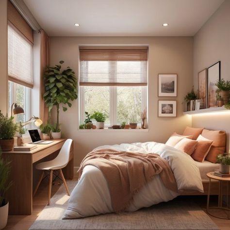 Get inspired by this Scandinavian-inspired cozy bedroom. Perfect for small bedroom ideas that combine functionality and style. Scandi Small Bedroom, Scandinavian Eclectic Bedroom, Small Bedroom Lights, Cozy Bedroom Scandinavian, Bohemian Scandinavian Bedroom, Ikea Cozy Bedroom, Small Bedroom Scandinavian Style, Cosy Minimalist Bedroom, Small Bedroom Aesthetic Cozy