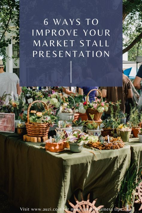 If your market stall doesn’t turn heads, it won’t attract the sales you need. So, your stall presentation is a make or break situation. Though we know not everyone carries a creative flare. Here are some easy tips you can follow to improve your market stalls presentation. #marketstall #marketday Cute Market Stall Ideas, Market Food Stall Ideas, Market Stall Display Ideas Food, Market Stall Design, Market Stall Display Ideas, Market Stall Display, Stall Decorations, Christmas Market Stall, Food Stall Design