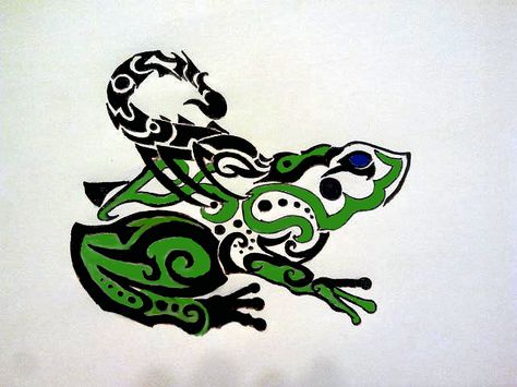 Frog And Scorpion Tattoo, Frog Tattoo Ideas, Neat Tattoos, Frog Tattoo, Frog Tattoos, Scorpion Tattoo, Cool Ideas, Native Art, Tattoo Idea