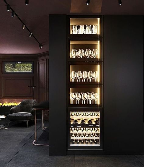 Modern Home Bar Designs, Bedroom Interior Design Modern, Koti Diy, Modern Home Bar, Desain Pantry, Home Wine Cellars, Home Bar Design, Wine Cellar Design, Cellar Design