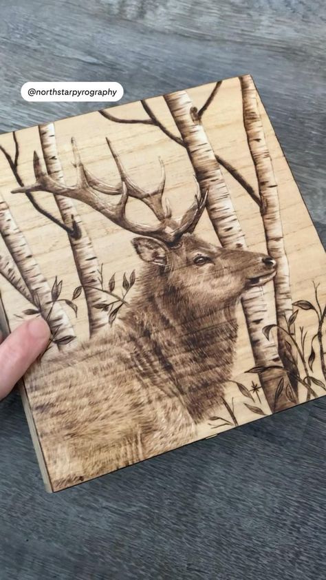 Wood Burned Nature Box | Wood burning patterns stencil, Wood burning art, Wood burning stencils Wood Burned Box Ideas, Wood Etching Ideas, Pirogravura Ideas, Deer Wood Burning, Pyrography Ideas Inspiration, Wood Burning Ideas Gifts, Wood Burning Patterns For Beginners, Wood Burning Designs, Wood Burning Ideas