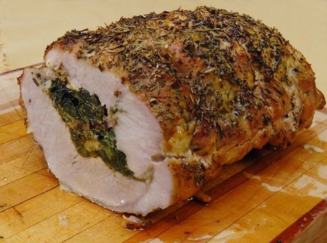 Simple Stuffing, Pork Loin Stuffed, Pork Loin Recipes Oven, Different Mushrooms, Stuffed Pork Loin, Pork Roast In Oven, Pork Entrees, Stuffed Pork, Pork Roast Recipes