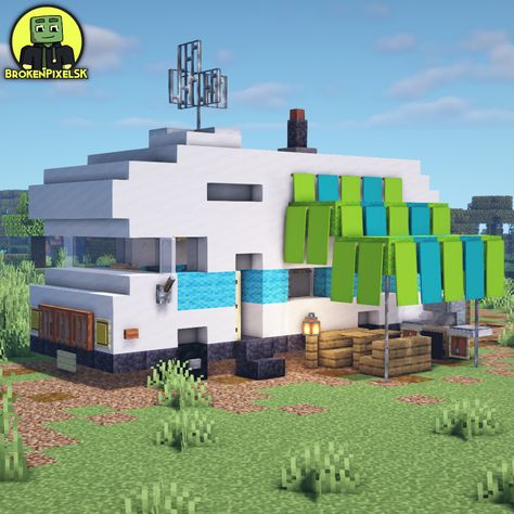 Minecraft Camper Van, Minecraft Cars Ideas, Rv Minecraft, Minecraft Rv Camper, Minecraft Trailer Park, Minecraft Caravan, Camping Minecraft, Minecraft Tent, Minecraft Mobile