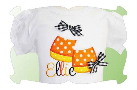 SAMPLE SALE- Personalized Candy Corn Embroidered Shirt or Onsie- Halloween shirt - Candy corn Shirt- Girls Shirt on Etsy, $17.00 Fall Applique Designs, Halloween Applique, Designs By Juju, Personalized Candy, Candy Land Theme, Embroidery Monogram, Sewing Appliques, Machine Embroidery Applique, Machine Applique