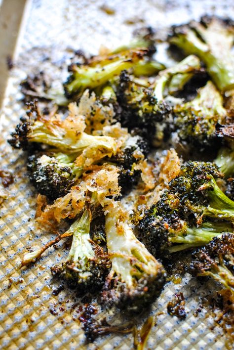 Easy Roasted Broccoli with Parmesan is three simple ingredients that are roasted together to create an easy side dish perfect for any meal! Garlic Parm Broccoli, Roasted Broccoli With Parmesan, Parmesan Roasted Broccoli, Roasted Broccoli, Steak Dinner, Side Dishes Easy, Parmesan, Simple Ingredient, Broccoli