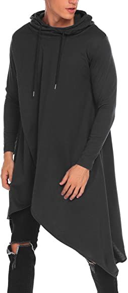 COOFANDY Mens Casual Hooded Poncho Cape Cloak Irregular Hem Hoodie Pullover Black XX-Large at Amazon Men’s Clothing store Plus Size Mens, Cape Cloak, Hooded Cape, Hooded Poncho, Dressing Style, Hooded Cloak, Design Clothes, Irregular Hem, Style Party