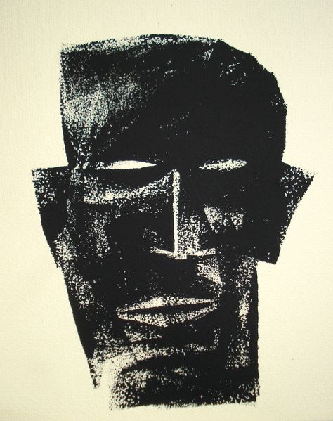 Black and white painting of a man by Chicago based artist Matt Geer German Expressionism Makeup, Avant Garde Art Paint, German Expressionism Portraits, Painting Of A Man, Neo Expressionism Portrait, German Expressionism Sculpture, Portrait Face, Mask Drawing, Original Modern Art