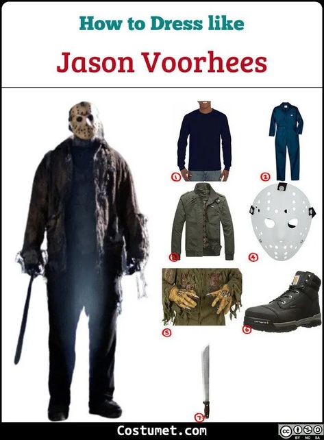 Jason Voorhees Costume for Cosplay & Halloween 2020 Female Jason Voorhees Cosplay, Jason Outfit Halloween, Jason Voorhees Couple Costume, Jason Costume Men, Jason Friday The 13th Costume, Diy Jason Costume, Freddy Vs Jason Costume, Friday The 13th Costumes, Jason Costume Women