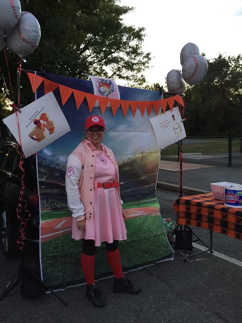 League Of Their Own Trunk Or Treat, A League Of Their Own Trunk Or Treat, Baseball Theme Trunk Or Treat, Trunk Or Treat Baseball Theme, Baseball Trunk Or Treat Ideas, League Of Their Own, Baseball Theme, Baseball Stadium, Treat Ideas