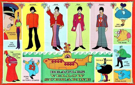 Yellow Submarine Art, Blue Meanie, Hulk Character, Beatles Yellow Submarine, John Lennon Beatles, Beatles Art, Musical Film, Beatles Yellow, Comic Poster