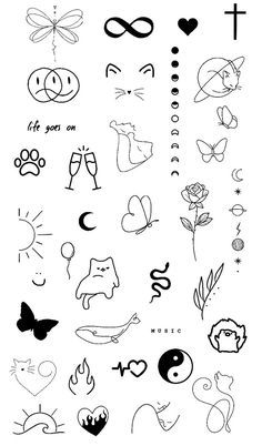 Small Easy Tattoos, 46 Tattoo, New Tattoo Styles, Easy Tattoos To Draw, Feminine Tattoo Ideas, Small Doodles, Pixie Tattoo, Easy Tattoos, Easy Tattoo