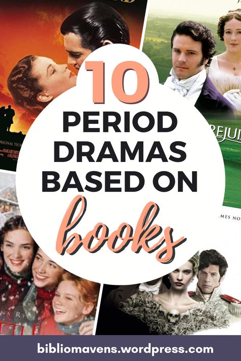 Everyone loves a good book adaptation! Especially when it's a good period drama. Many classic books and period dramas have multiple movie and TV show adaptations. We've watched most of them and compiled this list of our top ten favourite book to movie adaptations to watch. From Pride and Prejudice, to Gone With the Wind and Little Women, check out the full list on our blog! Best Period Movies, Drama Books, Best Period Dramas, Period Drama Movies, Reading Facts, Best Books List, On Period, Your Next Movie, Movie Recommendations