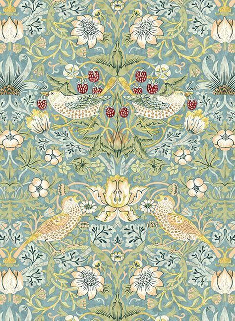 William Morris Fabric, Strawberry Thief, Free Spirit Fabrics, Fabric Roses, Linen Curtains, Classic Interior, Linen Cushion, Shopify Theme, Song Bird