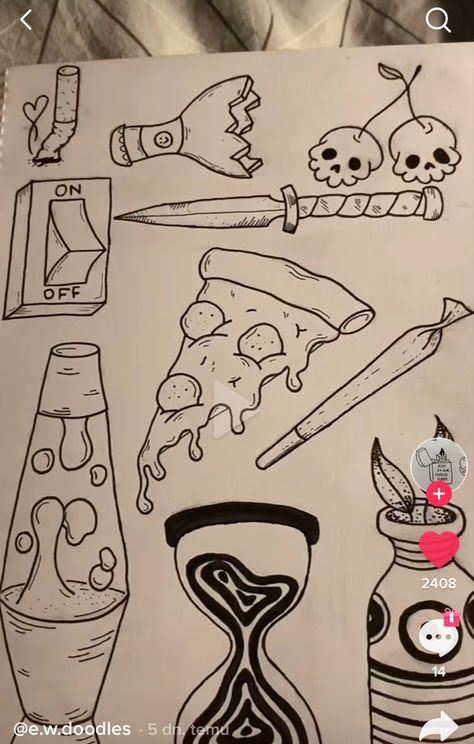 Trippy Doodle Ideas Easy, Small Trippy Doodles, Trippy Tattoo Ideas Easy, Creepy Doodle Art, Satanic Doodles, Sharpie Doodles Easy, Easy Trippy Drawings, Random Art Doodles, Dope Sketches Easy