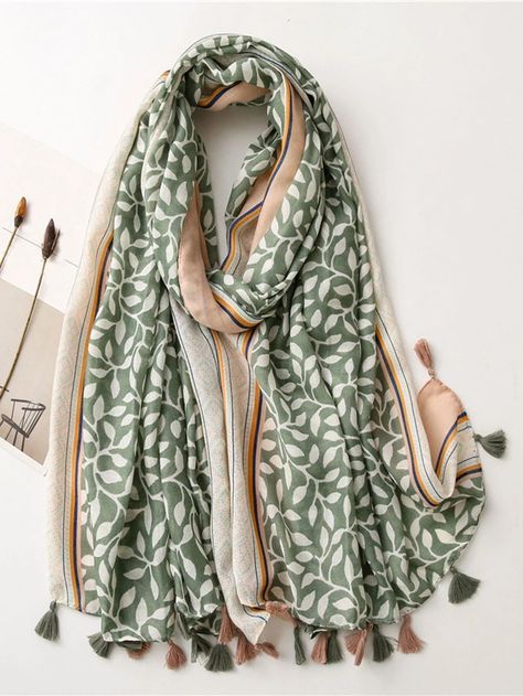 A Simple Printed Scarf, New Spring And Autumn Women'S Versatile Silk Scarf, Turban, Fashionable Beach Towel, Sun Protection Shawl, Women'S Long Scarf | SHEIN USA Luxury Design Print, Scarf Flower, Beach Scarf, Beach Shawl, Linen Shawl, Travel Scarf, Floral Shawl, Linen Scarves, Women Scarf