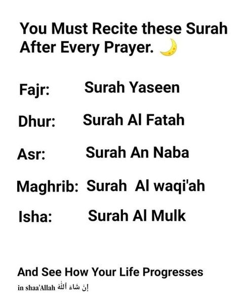 If you recite these surahs after each namaaz(salah), you'll see the progress in you life inshallah! Guidance Quotes, Ramadan Tips, Mekka Islam, Islam Quotes About Life, Short Islamic Quotes, Pray Quotes, Ramadan Quotes, Hadith Quotes, Islamic Prayer