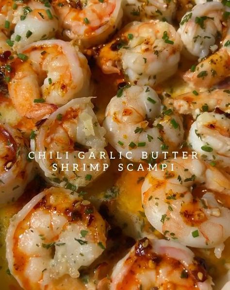 Garlic Butter Shrimp Scampi, Scampi Recipe, Garlic Butter Shrimp, Butter Shrimp, Jumbo Shrimp, Shrimp Scampi, Healthy Food Motivation, Low Carb Dinner Recipes, Chili Oil