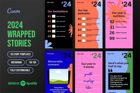 Elevate your storytelling with our 2024 Spotify-Inspired Wrap-Up Templates! Perfect for Instagram and TikTok Stories, these customizable templates let you showcase your year in music seamlessly. Capture your favorite tracks, share memorable moments, and engage your audience with eye-catching designs. Start creating your end-of-year recap today and make your stories stand out! #SpotifyWrap #InstagramTemplates #TikTokTemplates#CanvaTemplates #InstagramDesign #FreeTemplates #SocialMediaInspo #AestheticTemplates #CreativeHub #InstagramPostIdeas #CanvaInspo #CreativeDesign #SocialMediaContent #FreeCanvaTemplates #GraphicDesignInspo #CreativeTemplates #InstagramBanners #ProfessionalTemplates #AestheticInstagram #SocialMediaBranding Social Media Design Creative, 2024 Wrapped, Spotify Design, Canva Instagram Post, Social Graphics, Top Podcasts, Spotify Wrapped, Instagram Post Ideas, Templates For Instagram