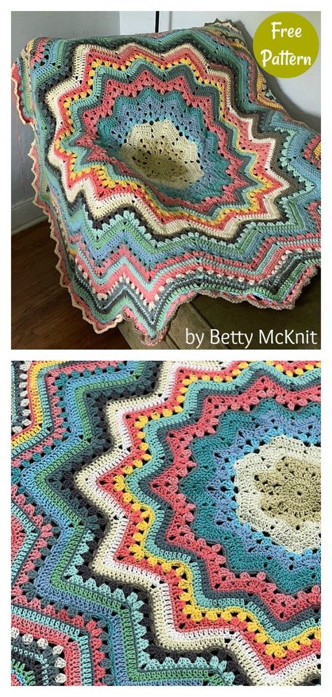 Crochet Ripple Afghan Pattern, Baby Blanket Free Crochet Pattern, Crochet Ripple Afghan, Crochet Ripple Pattern, Ripple Afghan, Crochet Afghan Patterns Free, Crochet Afgans, Crochet Blanket Designs, Crochet Blanket Afghan