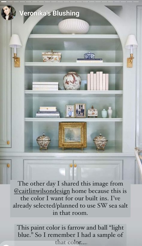 Builtins With Wallpaper, Shelves That Look Like Built Ins, Built In Bookcase Living Room Library Wall, Styled Built Ins, Unique Built Ins, Living Room Built In Cabinets, Painted Furniture Cabinets, Painted Bookcase, Painted Bookshelves