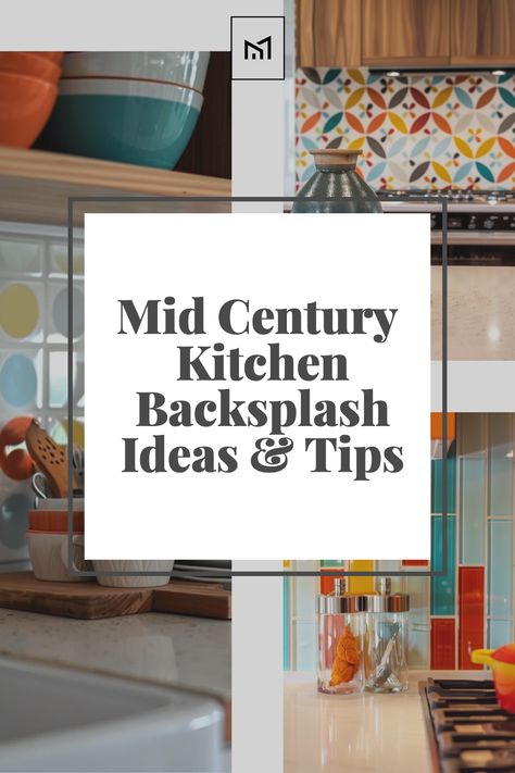 Inject your kitchen with a dose of nostalgia through Retro Revival splashback concepts. Opt for geometric tiles in bold, contrasting colors or stick with classic subway tiles laid in unexpected patterns. Incorporate materials like glass or polished metal to reflect light and add a modern twist to the mid-century aesthetic. Kitchen Backsplash Geometric, 60s Backsplash, Mid Century Tiles Kitchen, Mcm Backsplash Kitchen, 1950s Kitchen Backsplash, Retro Kitchen Aesthetic, Mid Century Modern Tile Backsplash, Mcm Kitchen Backsplash, Bold Backsplash Kitchen