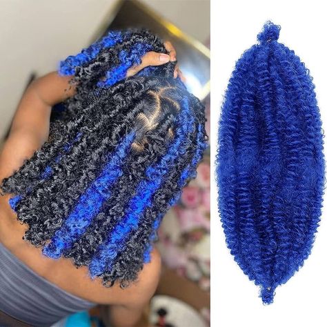 Blue Marley Twists, Afro Twist Hair, Cuban Twist, Blue Braids, African American Women Hairstyles, Cuban Twist Hair, Goddess Twist, Twist Braiding Hair, Hair Wrapping