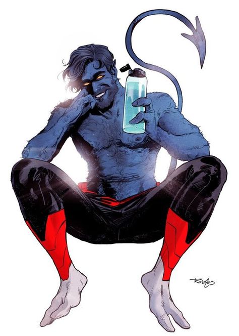 Nightcrawler by Nick Robles #NickRobles #Nightcrawler #KurtWagner #XMen #Excalibur #CatholicChurch Nick Robles, Nightcrawler Art, Nightcrawler Comic, Nightcrawler Marvel, Nightcrawler Xmen, X Men Evolution, Uncanny X-men, Man Character, Marvel Comics Art