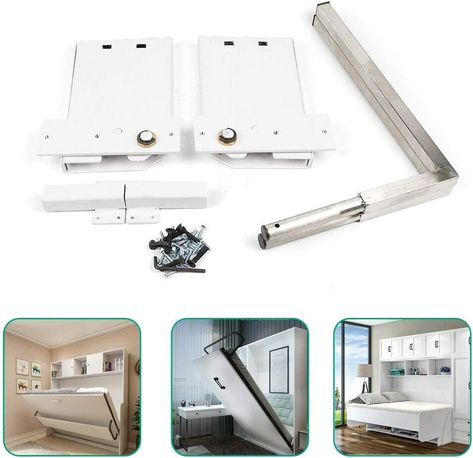 LOYALHEARTDY19 Bed Hinge Large White, Queen-Size DIY Wall Bed Mechanical Hardware Kit Horizontal Construction Springs Mechanism Queen Size Spring Mounting : Amazon.ca: Home Bed Construction, Murphy Bed Hardware, Murphy Wall Bed, Bed Hardware, Murphy Wall Beds, Bed Support, Murphy Bed Diy, Small Bed, Bed Springs