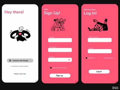 Sign Up Log In page- Mazzinni by Mazin Shaykh on Dribbble App Log In Design, App Sign In Page, App Log In Page, Log In Ui Design, Log In Page Design, Sign Up Page Ui, Webpage Design Inspiration, Sign Up Ui, Log In Ui