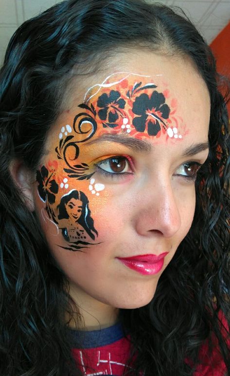 Tropical Face Paint, Moana Face Paint, Face Painting Themes, Moana Makeup, Disney Face Painting, Elephant Coloring, Henna Paint, Elephant Coloring Page, Face Painting Easy