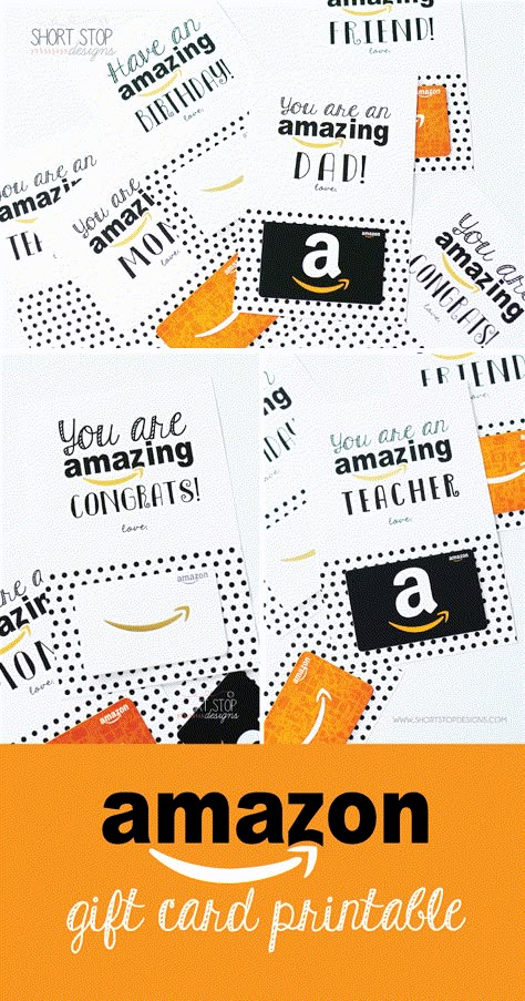 Amazon Gift Card Printables | Perfect for Father's Day, Mother's Day, Birthdays, Teacher Gift, Graduation Gift, and Gifts for Friends – Short Stop Designs Gift Cards For Christmas, Gift Card Printable, 500 Amazon Gift Card, Amazon Gift Card Giveaway, Amazon Card, Gift Card Ideas, Amazon Gift Card Codes, Free Amazon Gift Card, Printable Gift Cards