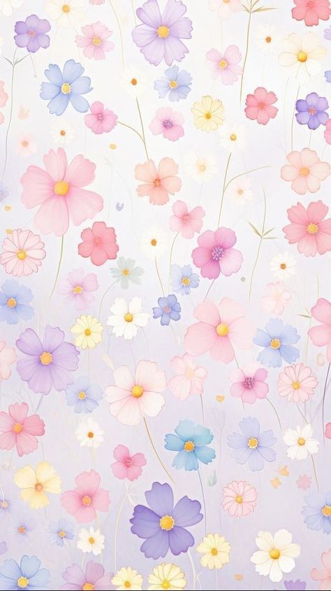 Cute Wallpaper Pastel, Lilac Iphone Wallpaper, Iphone Wallpaper Pastel, Lilac Iphone, Whats Wallpaper, Mini Flowers, Cosmos Flowers, Wallpaper Doodle, Floral Wallpaper Phone